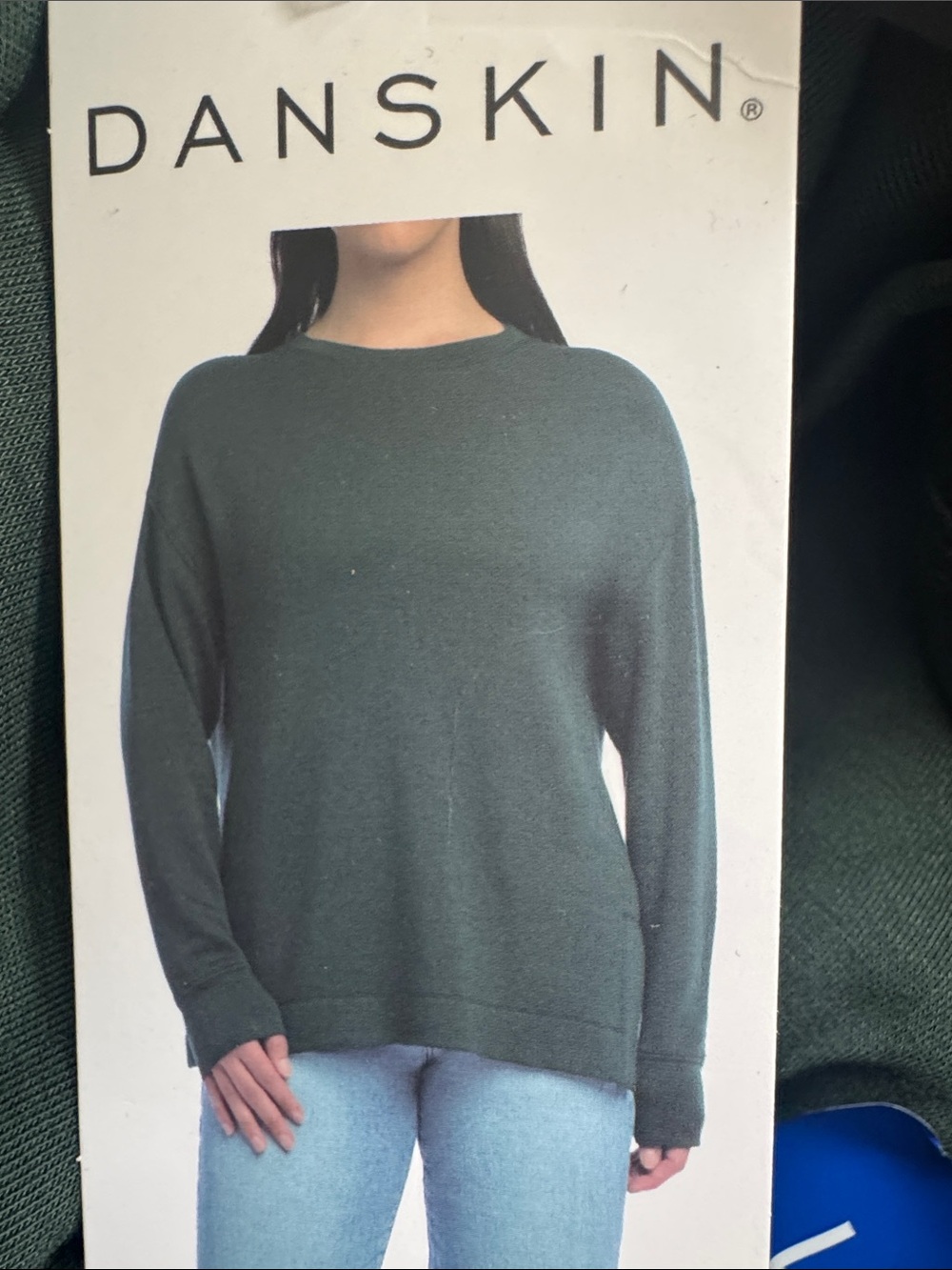 Danskin Women's Dark Green Crewneck Pullover